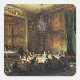 Het diner van de Conti-prins in de tempel Vierkante Sticker