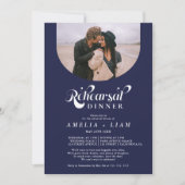 Het diner van de het manuscriptfoto navy blue repe kaart (Voorkant)