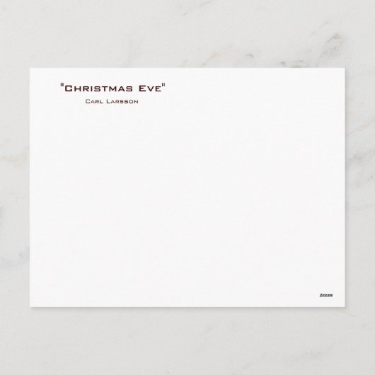 Het Diner van de Kerstavond van Carl Larsson Feestdagenkaart (Achterkant)