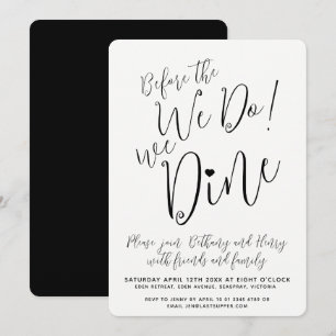 Het diner van de repetitie vóór wij dineren monofa kaart