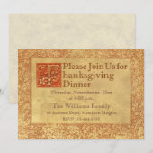 Het Diner van de Thanksgiving Feestdagenkaart (Voorkant / Achterkant)