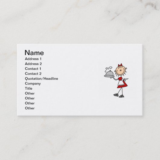 Het diner wordt bewaard visitekaartje (Voorkant)