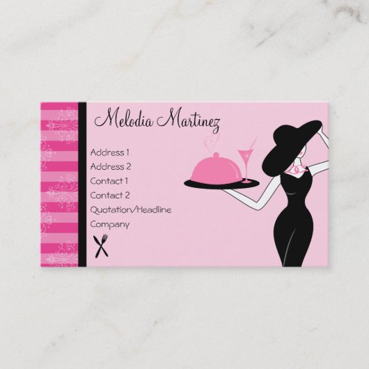 Het diner wordt bewaard visitekaartje (Voorkant)