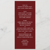 Het Dineren van het Huwelijk van de wijngaard Menu (Achterkant)