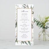Het dinermenu Groen bladgoud lijst elegant Programmakaart (Staand voorkant)