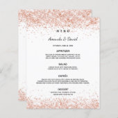 Het dinermenu van de bruiloft witte rozen gouden c (Voorkant / Achterkant)