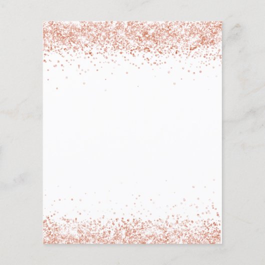 Het dinermenu van de bruiloft witte rozen gouden c (Achterkant)