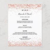 Het dinermenu van de bruiloft witte rozen gouden c (Voorkant)