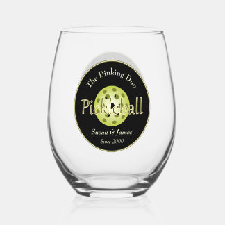 Het Dink Duo of Dude Pickleball Ball Cocktail Wijnglas Zonder Voet