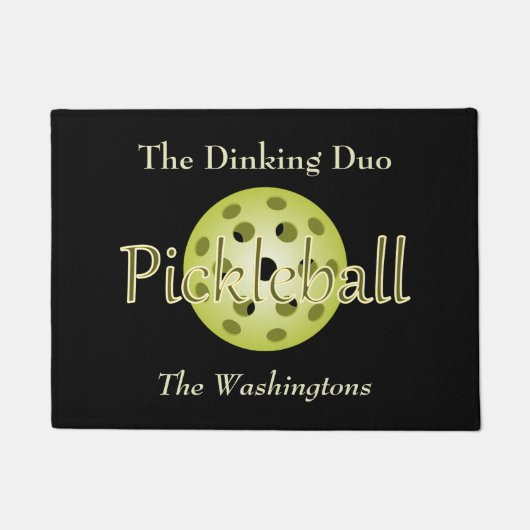 Het Dinking Duo Koppel Pickleball Bal Deurmat (Voorkant)