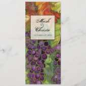 Het Dinner Menu van de bruiloft, Autumn Grape Leaf (Voorkant)