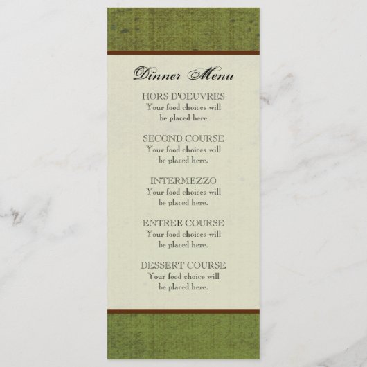 Het Dinner Menu van de bruiloft, Autumn Grape Leaf (Achterkant)