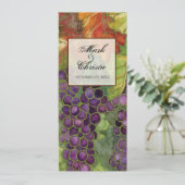 Het Dinner Menu van de bruiloft, Autumn Grape Leaf (Staand voorkant)