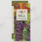 Het Dinner Menu van de bruiloft, Autumn Grape Leaf (Voorkant / Achterkant)