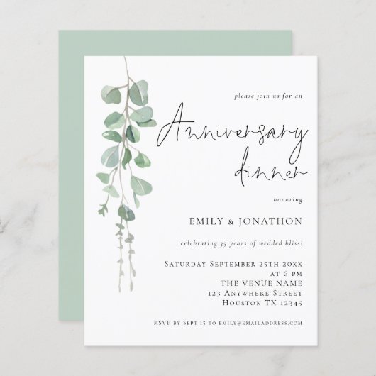 Het Dinner van het Jubileum van het Manuscript van (Voorkant / Achterkant)