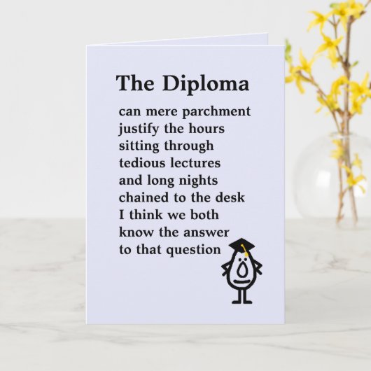 Het diploma kaart (Gele Bloem)