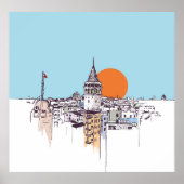 het district Galata Tower en het district Galata i Poster (Voorkant)