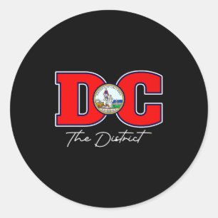 Het district Washington DC vakantiesouvenir VS Ronde Sticker