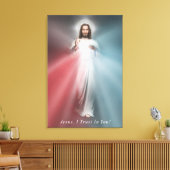 Het Divine Mercy Afbeelding 24x36 gewikkeld doek Canvas Afdruk (Insitu (Woonkamer))