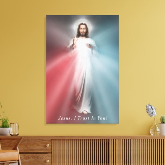 Het Divine Mercy Afbeelding 24x36 gewikkeld doek Canvas Afdruk (Insitu (Woonkamer))