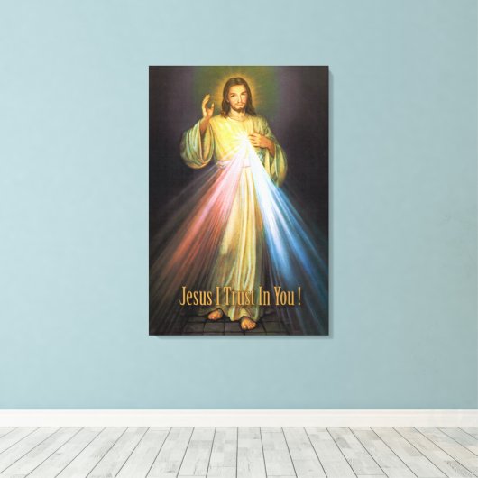 HET DIVINE MERCY DEVOTIONAL AFBEELDING CANVAS AFDRUK (Insitu (Houten vloer))