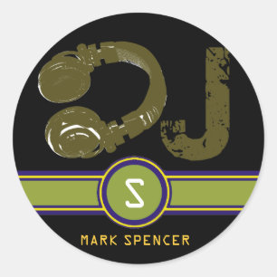 Het DJ Name initiaal Ronde Sticker