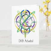 Het DNA Geactiveerde Wenskaart van het Atoom Kaart (Gele Bloem)