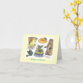 Het document van de Dag van Groundhog poppenkaart Kaart (Gele Bloem)