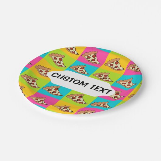 Het document van de de plakkendouane van de pizza papieren bordje (Gekanteld)