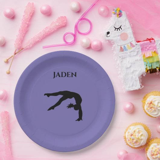 Het document van de gymnastiek borden met papieren bordje (Feest)