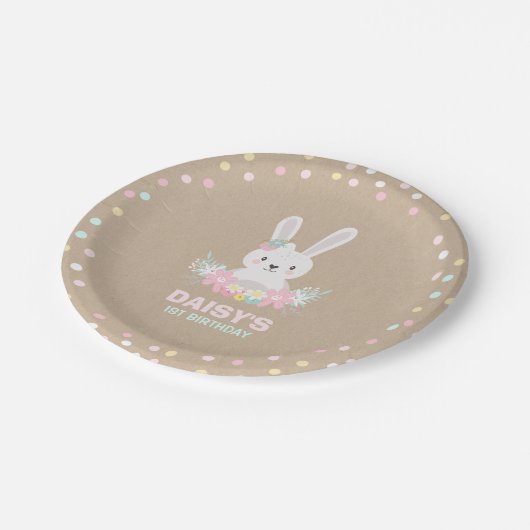 Het Document van de Verjaardag van het konijntje Papieren Bordje (Gekanteld)