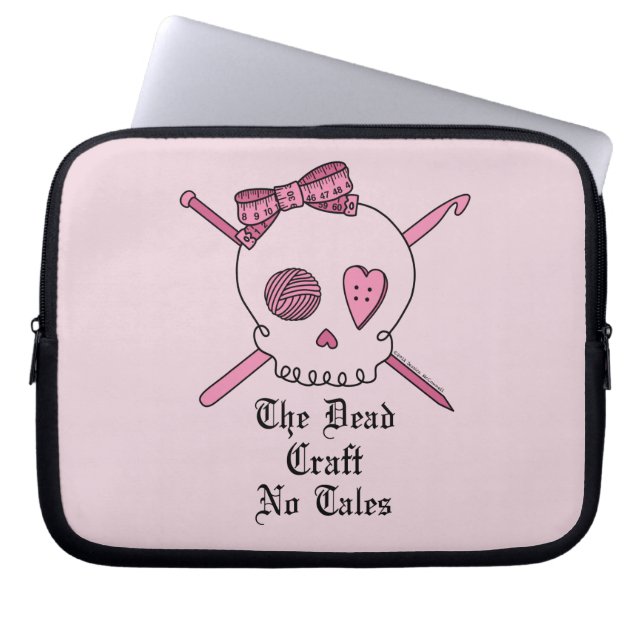 Het dode Craft No Tales (roze achtergrond) Laptop Sleeve (Voorkant)