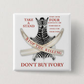 het doden te stoppen vierkante button 5,1 cm (Voorkant)