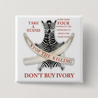 het doden te stoppen vierkante button 5,1 cm