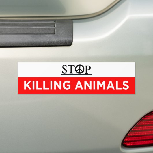 het doden van dieren stoppen bumpersticker (Op auto)