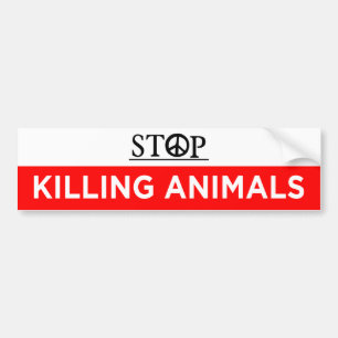 het doden van dieren stoppen bumpersticker