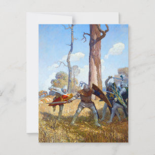 Het doden van Sir Lamorak, 1922 door N.C. Wyeth Briefkaart