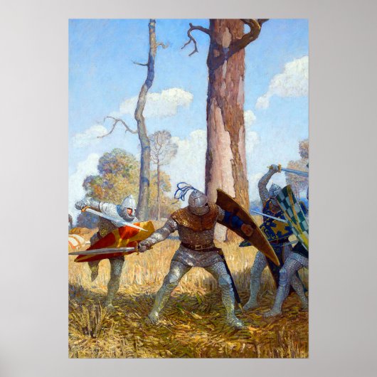 Het doden van Sir Lamorak, 1922 door N.C. Wyeth Poster (Voorkant)