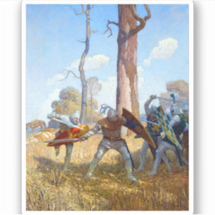 Het doden van Sir Lamorak, 1922 door N.C. Wyeth Sticker