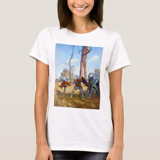 Het doden van Sir Lamorak, 1922 door N.C. Wyeth T-shirt (Voorkant)