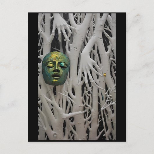 Het dodenmasker van de oude beroemdheid briefkaart (Voorkant)