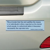 Het Doel Heiligd de Middelen (von Hayek) Bumpersticker (Op auto)