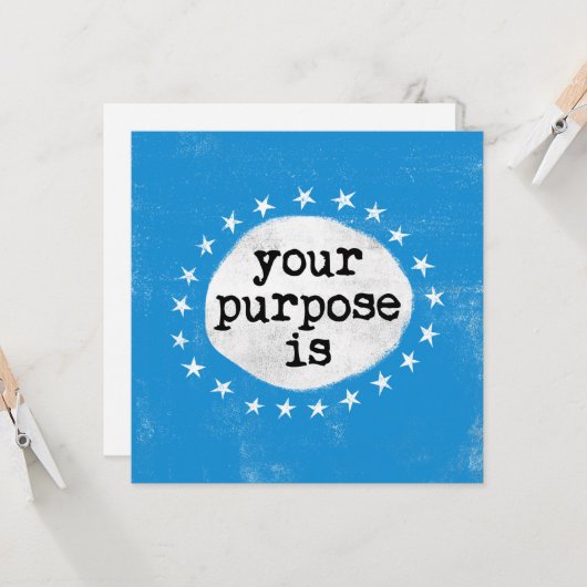 Het doel is: blauw Wenskaart Kaart (Voorkant / Achterkant in situ)