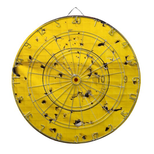 Het doel van de boogschieten dicht met vele pijlga dartbord (Voorkant)