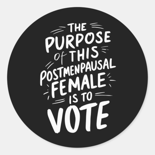 Het doel van deze post menopauzale Harris Walz Ronde Sticker (Voorkant)