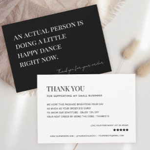 Het doen van een beetje Happy Dance Kleine Onderne Bedankkaart