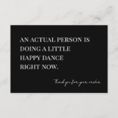Het doen van een beetje Happy Dance Kleine Onderne Bedankkaart (Voorkant)