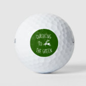 Het dokken aan het Groene Stomme Reindeer Emoji Pi Golfballen (Voorkant)