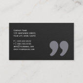 Het donkere Citaat merkt het Visitekaartje van de (Achterkant)