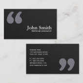 Het donkere Citaat merkt het Visitekaartje van de (Voorkant / Achterkant)